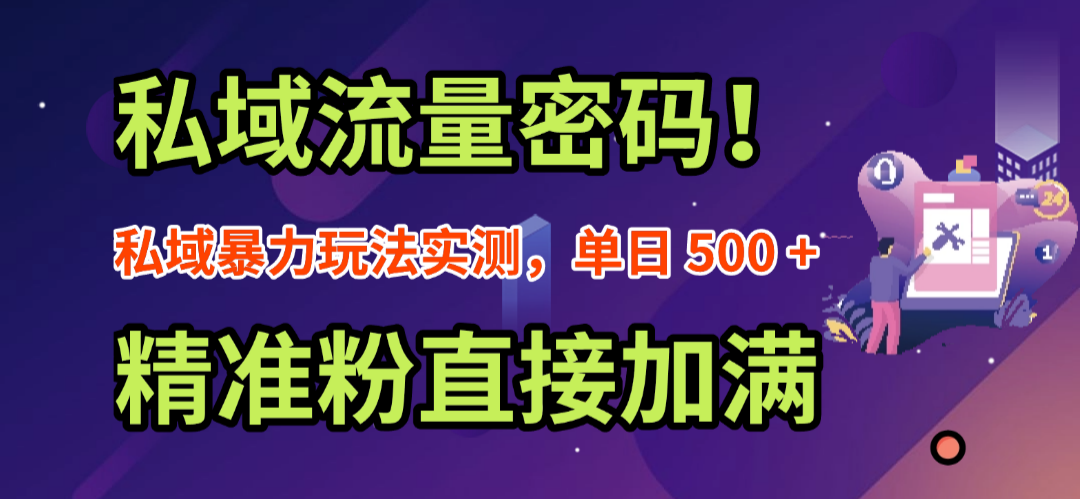 私域流量密码！私域暴力玩法实测，单日 500 + 精准粉直接加满-西瓜网创