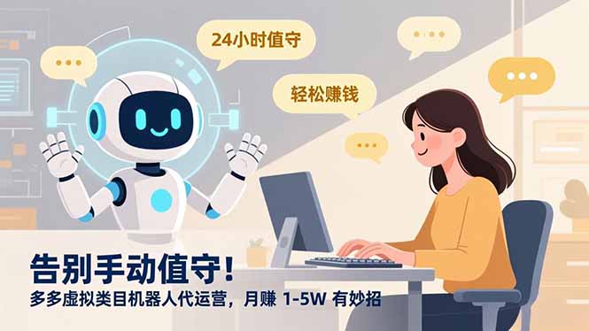 告别手动值守！多多虚拟类目机器人代运营，月赚 1-5W 有妙招-西瓜网创